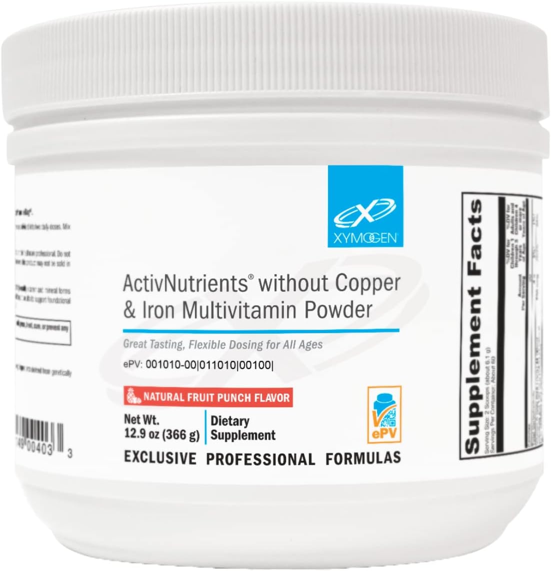 XYMOGEN ActivNutrients Without Copper & Iron Multivitamin Powder - Fru