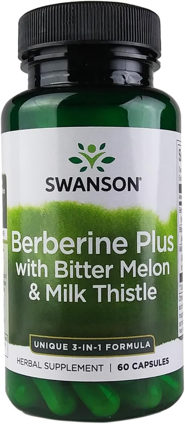 Swanson Berberine Plus With Bitter Melon & Milk Thistle - 3-In-1 Formula 60 Caps