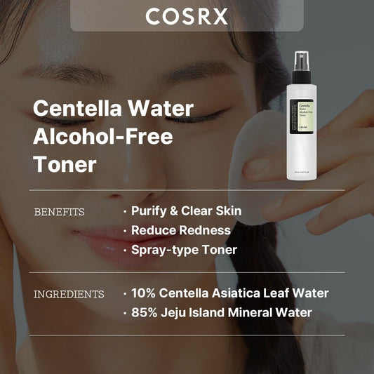 Cosrx Alcohol-Free Cica Toner, 150Ml / 5.07 Fl.Oz | Spray-Type Korean Toner With Centella Asiatica For Hydrating & Soothing Redness | Korean Skin Care, Not Tested On Animals, Paraben Free