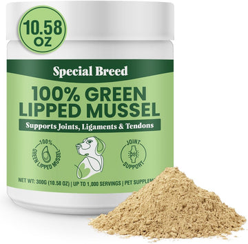 Special Breed Green Lipped Mussels For Dogs & Cats - Premium Joint Supplement Powder For Hips, Joints, And Muscles (300 Grams, Up To 1,000 Servings)