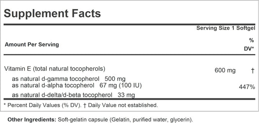 Andrew Lessman Ultimate Gamma Vitamin E 360 Softgels - 500 Mg Gamma Tocopherol, Protective Vitamin E. Four High Potency Forms Of Natural Tocopherols. Powerful Anti-Oxidant. No Synthetic Forms