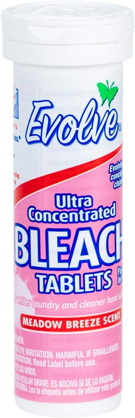 Evolve Concentrated Bleach Tablet 8 ct Travel Size Meadow Breeze