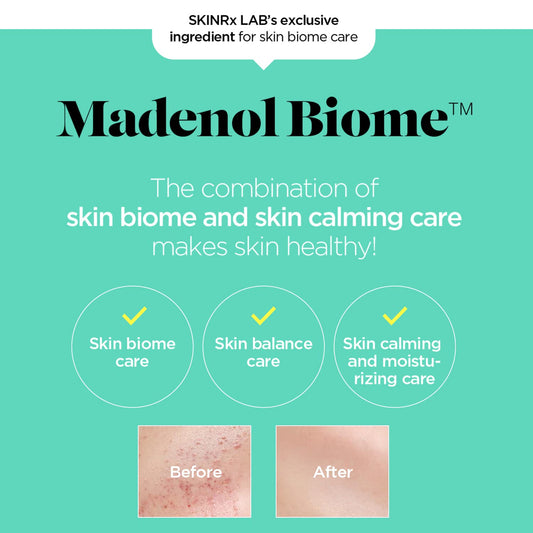 Skinrxlab Madenol Biome Anti Blemish Foam Cleanser - Bha Face Wash To Soothe Redness & Control Acne - Oil Control Face Wash - Deep Cleaning Acne Cleanser, 6.76 Fl.Oz