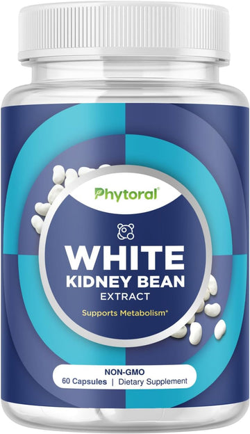 White Kidney Bean Extract Capsule - Extra Strength White Kidney Bean Sugar & Carb Blocker Plus Appetite Suppressant Support - Plant Based Energy Supplement - Non-Gmo Gluten Free & Made In The Us