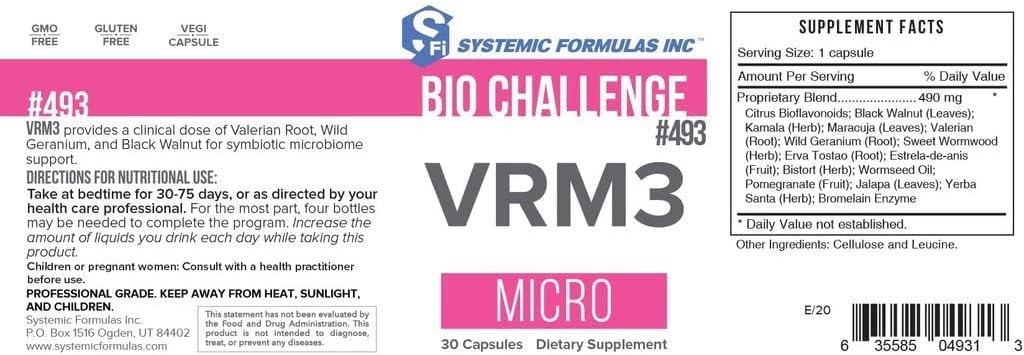 Systemic Formulas Bio Challenge Vrm3 30 Capsules : Health & Household