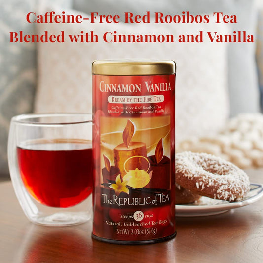 The Republic Of Tea — Cinnamon Vanilla, Dream By The Fire Tea, 36 Tea Bags, Caffeine-Free