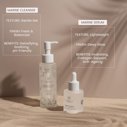 Noku Marine Cleanser | Blue Beauty | Vegan & Cruelty-Free With Red Algae Extract, For Hydration And Calms Redness, Bioactive Molecules, Marine Peptides