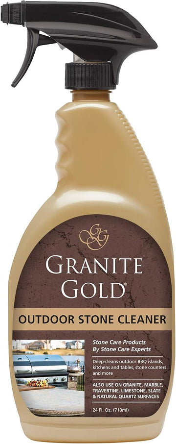 Granite Gold Outdoor Stone Cleaner Spray Deep Cleans Outside BBQ Islands, Kitchens and Tables, Counters-Safe on Food-Prep Surfaces, 24 Ounces