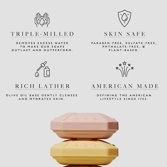 Caswell-Massey Gardenia Natural Bar Soap For Women, Moisturizing Body Soap Bar For All Skin Types, Made With Essential Oils & Plant-Based Formula For Soft Skin, 3.5 Oz
