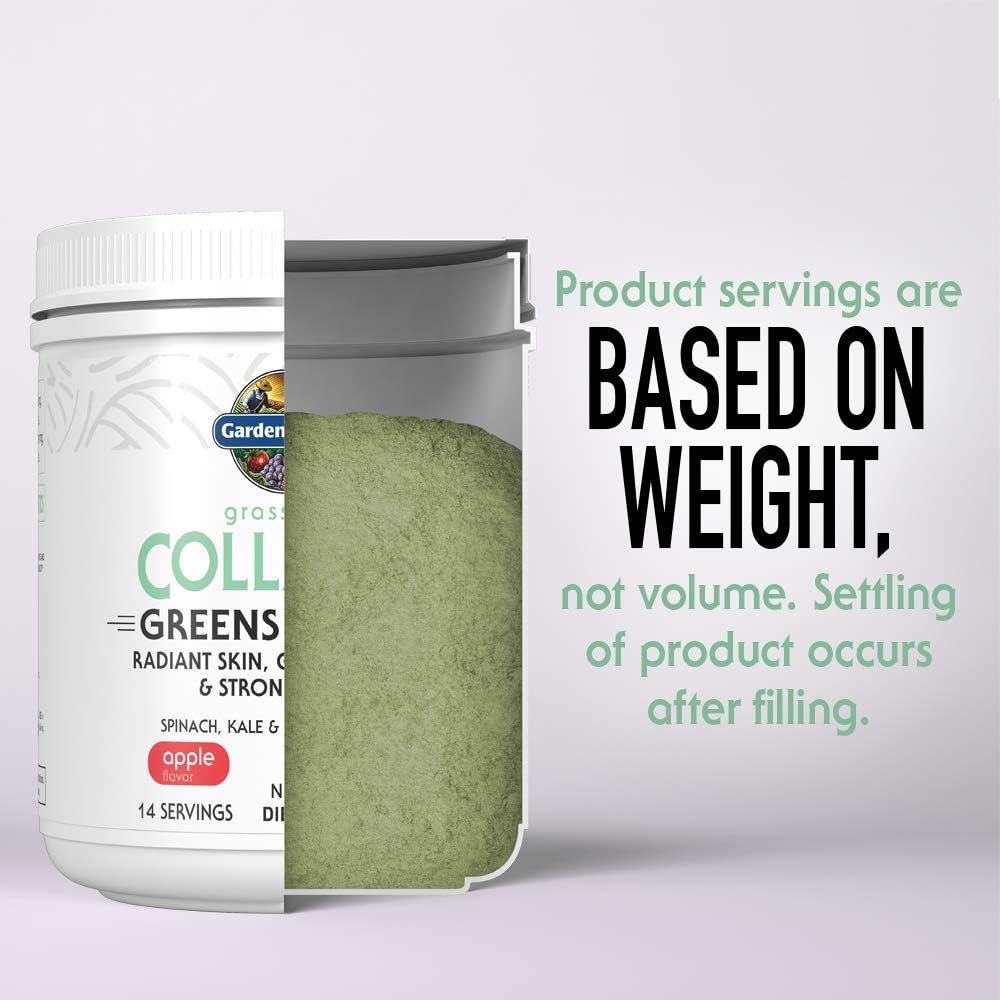 Garden Of Life Grass Fed Collagen Greens Beauty Powder - Apple, 14 Servings, Collagen Powder For Women Skin Hair Nails Joints, Collagen Peptides Powder, Collagen Protein + Greens, Collagen Supplement : Health & Household