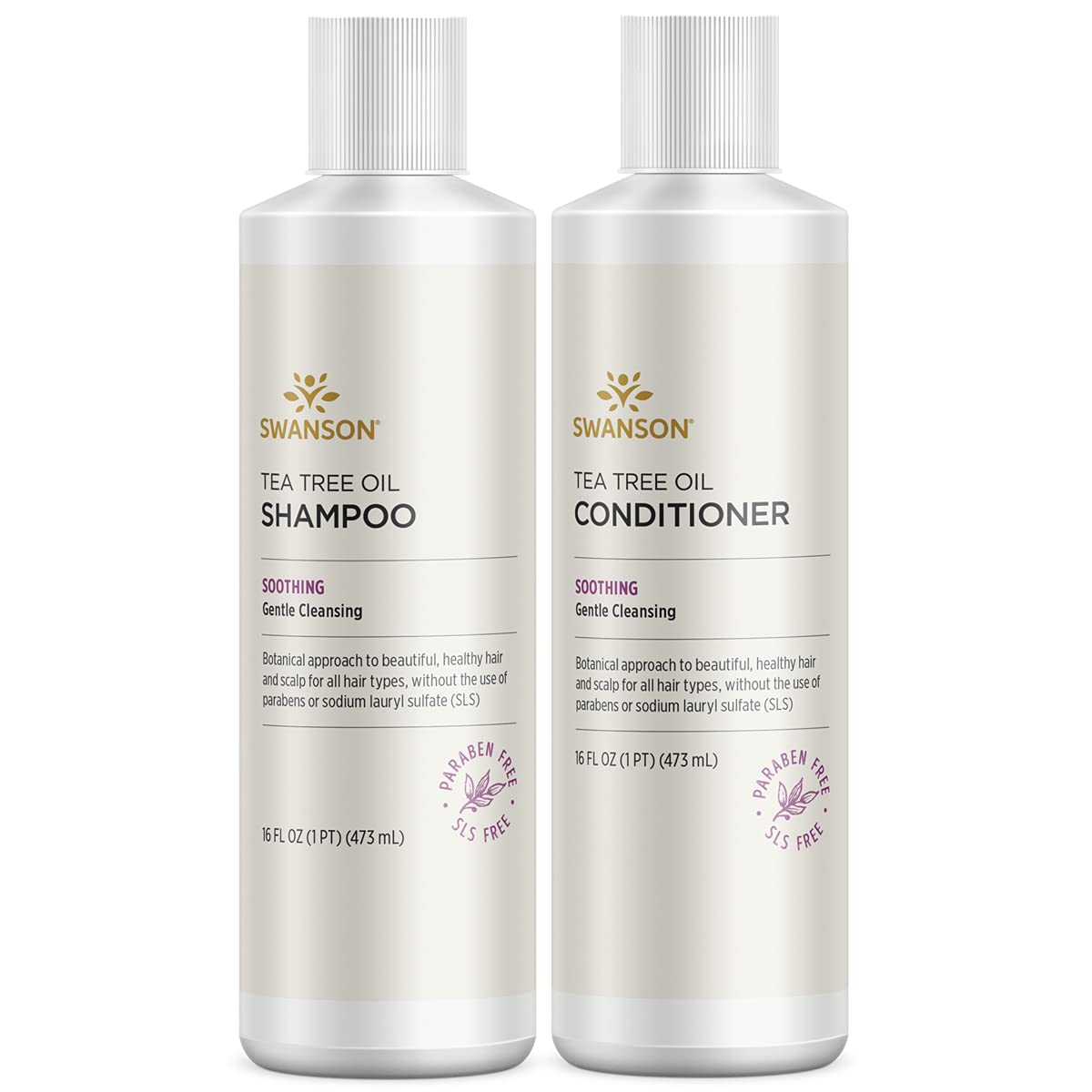 Swanson Tea Tree Oil Shampoo & Conditioner Combo 16 Fl Ounce (1 Pt) (473 Ml) Each Liquid