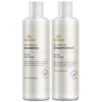 Swanson Tea Tree Oil Shampoo & Conditioner Combo 16 Fl Ounce (1 Pt) (473 Ml) Each Liquid