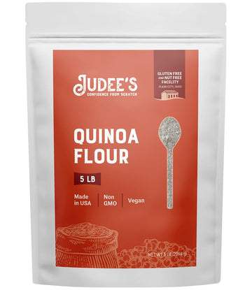 Judee's Quinoa Flour 5 lb - Made In USA, Non-GMO, Vegan - Great for Making Pancakes, Muffins, Pie Crusts, Quiches, and Breads - Made in a Dedicated Gluten-Free Facility