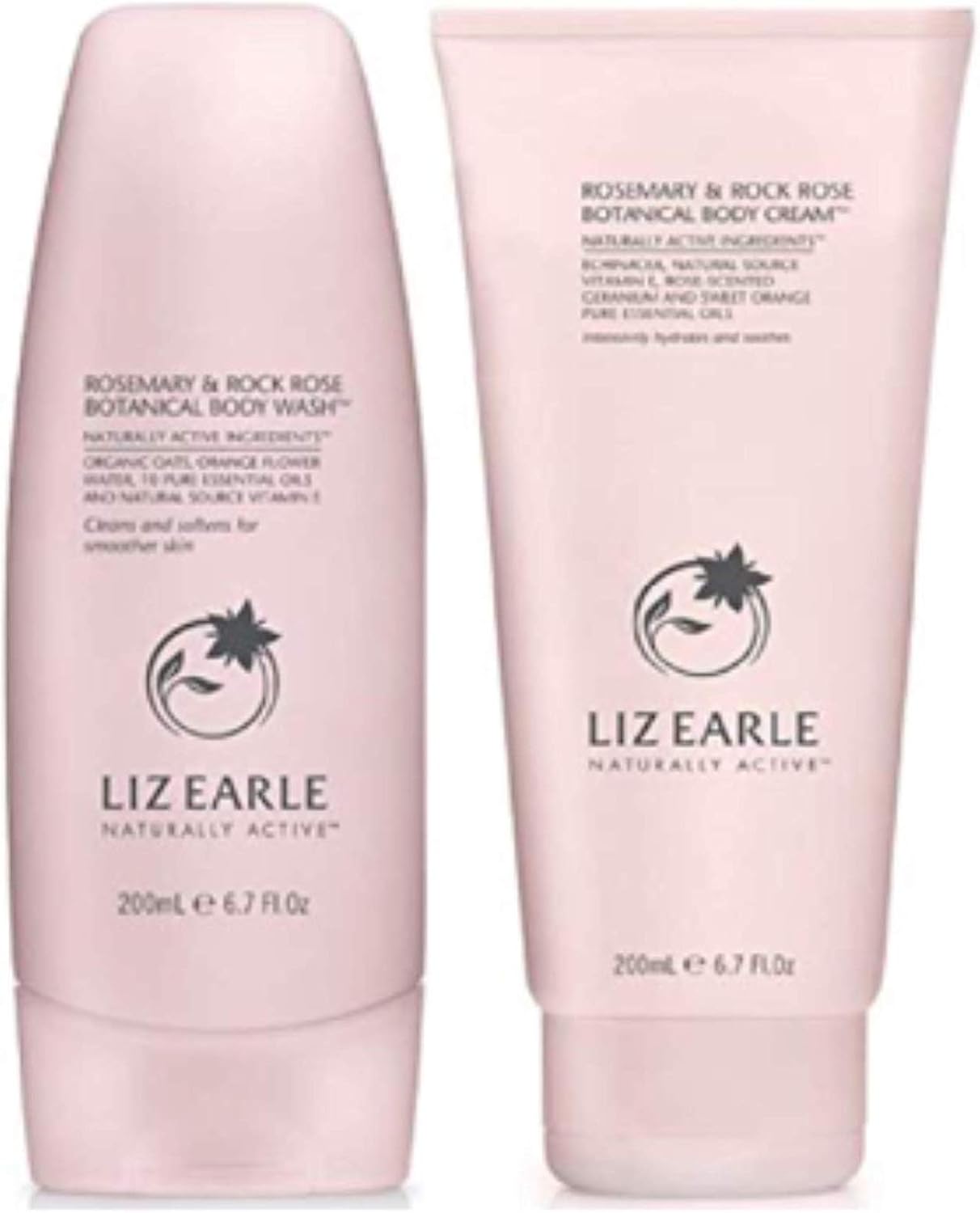 Liz Earle Rosemary & Rock Rose Body Wash 200Ml Plus Botanical Body Cream 200Ml