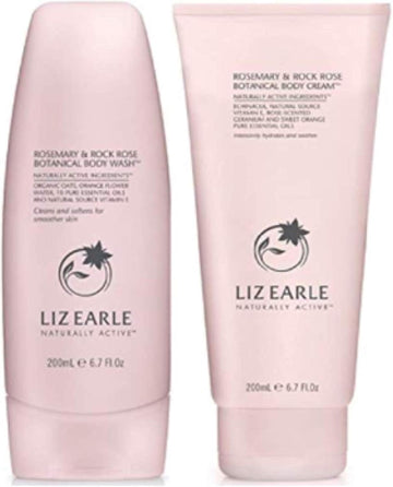 Liz Earle Rosemary & Rock Rose Body Wash 200Ml Plus Botanical Body Cream 200Ml