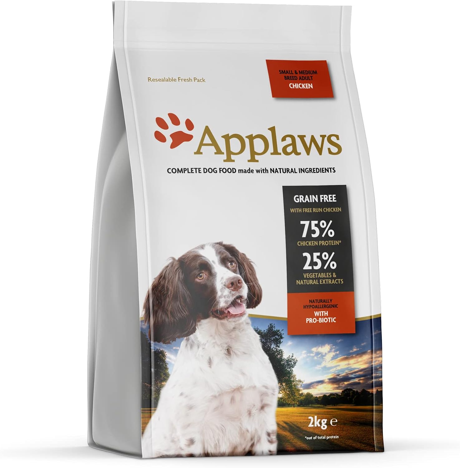 Applaws Complete and Grain Free Dry Dog Food for Adult Medium and Small Dogs, Chicken, 2kg (Pack of 1)?9100942