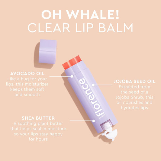 Florence By Mills Oh Whale! Tinted Lip Balm, Dragonfruit & Grape (Purple), 0.15 Oz/ 4.5G