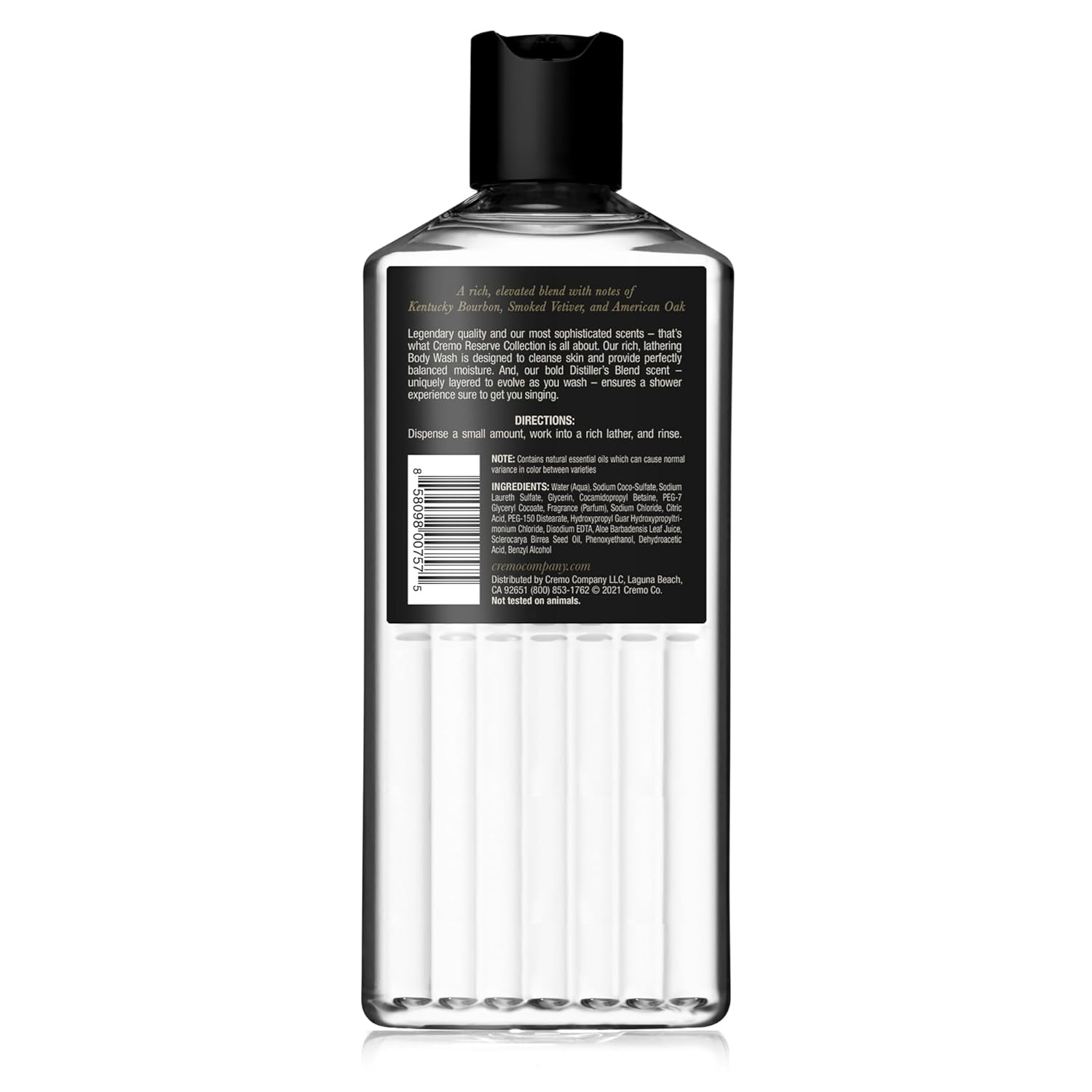 Cremo Rich-Lathering Distiller’s Blend Body Wash for Men, An Elevated Blend with Notes of Kentucky Bourbon, Smoked Vetiver and American Oak, 16 Fl Oz : Beauty & Personal Care