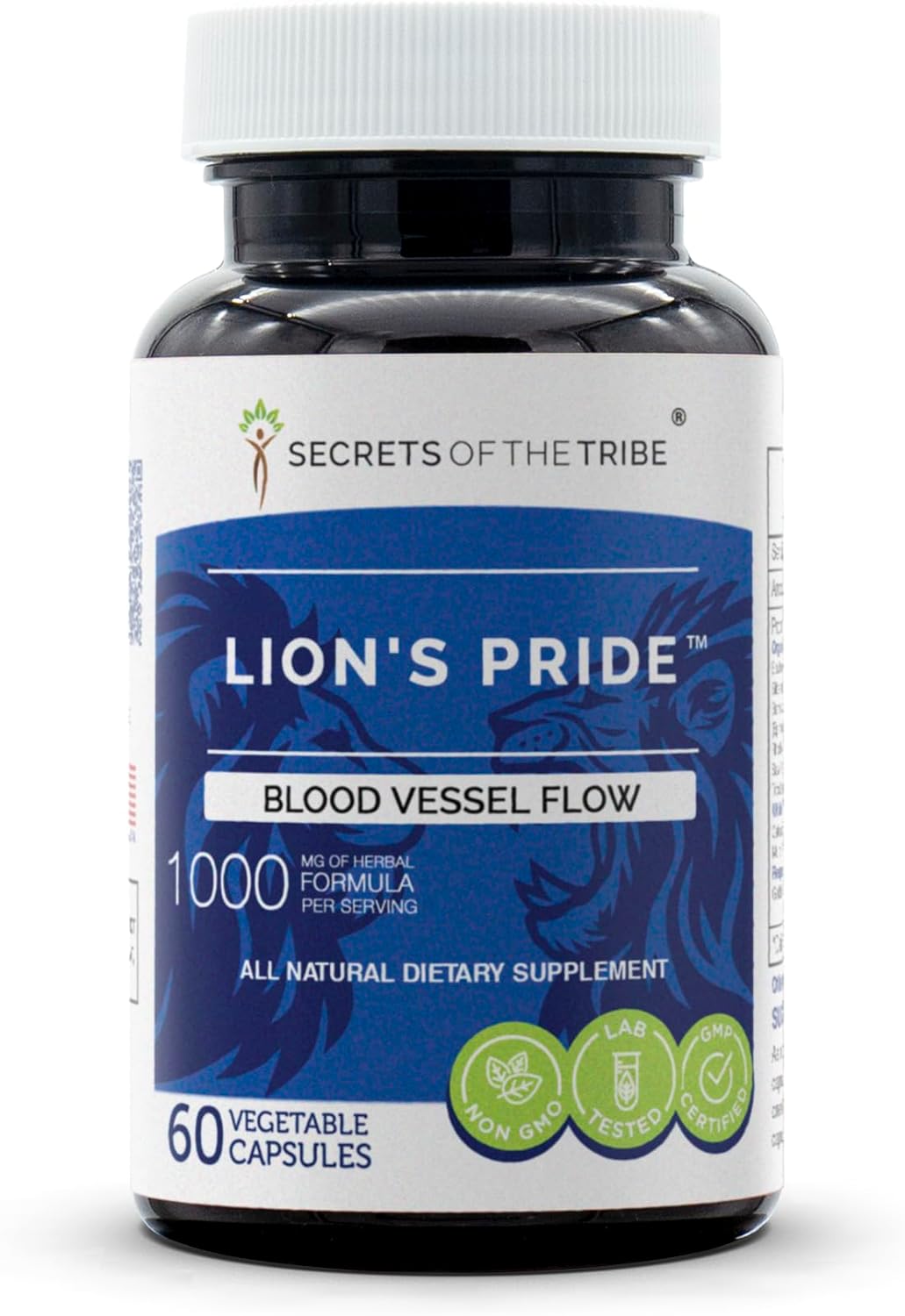 Secrets of the Tribe - Lion's Pride, Blood Vessel Flow, Herbal Supplement Blend (60 Capsules)