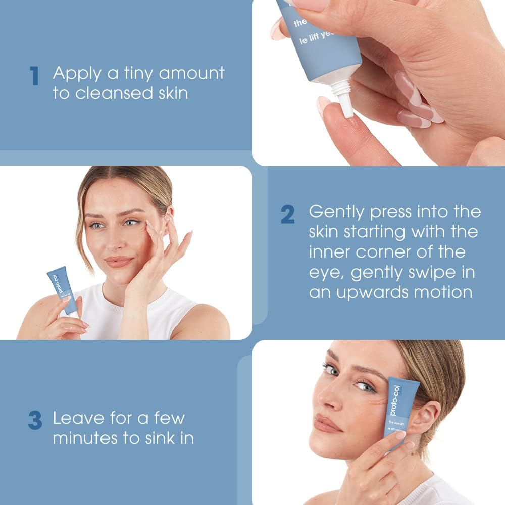 Proto-col - The Eye Lift Collagen Serum, Brightens and Lifts Wrinkles, Puffy Bags and Dark Circles in 3 Minutes, Vegan Collagen and Hyaluronic Acid - 15ml : Amazon.co.uk: Beauty