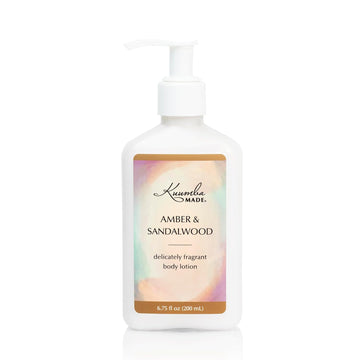 Kuumba Made Amber & Sandalwood Body Lotion 6.75 Fl Oz | Moisturizing Scented Lotion With Dispenser Pump