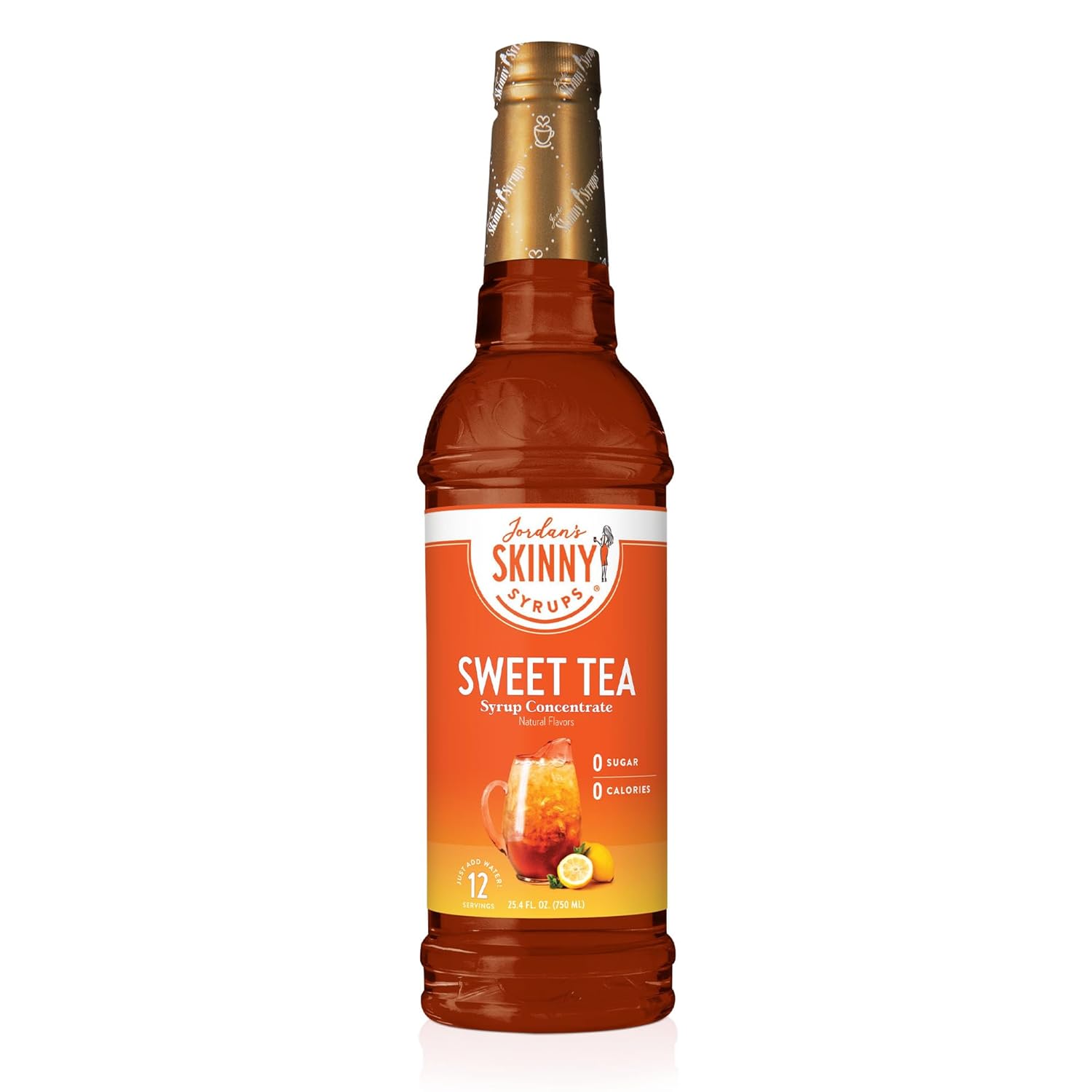 Jordan'S Skinny Mixes Sugar Free Syrup, Sweet Tea Flavor, Flavored Water Enhancer, Drink Mix For Ice Tea, Lemonade & More, Zero Calorie Flavoring, Keto Friendly, 25.4 Fl Oz, 1 Pack