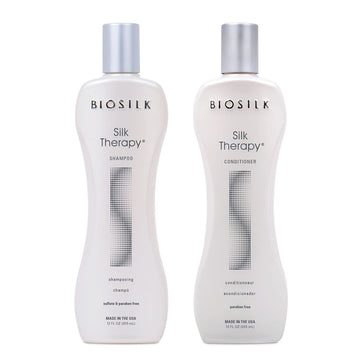 BIOSILK Silk Therapy Duo Set Shampoo and Conditioner - 12 Fl Oz (Pack of 2) : Beauty & Personal Care