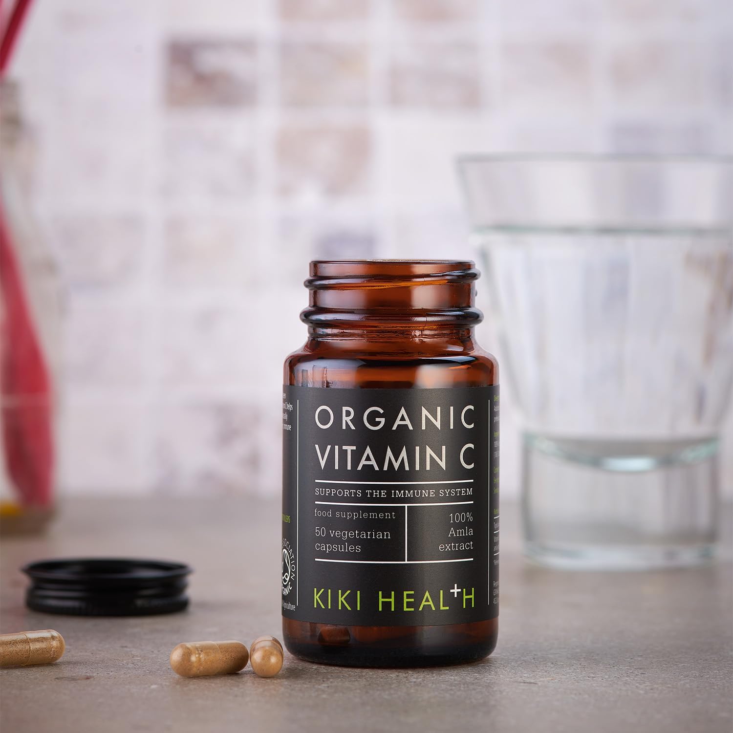 KIKI Health Organic Plant-Based Vitamin C Supplement - Vegan-Friendly Formula with Essential Nutrients for Immune Support - Vitamin C Capsules Promotes Skin Health & Collagen Production - 50 Vegicaps : Amazon.co.uk: Health & Personal Care