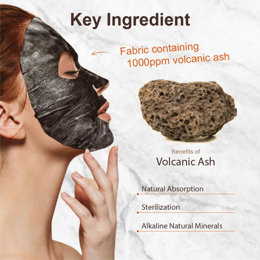 Purederm Deep Purifying Black O2 Bubble Mask Volcanic (10 Pack) - Bubble Face Sheet Mask For Purifying & Brightening