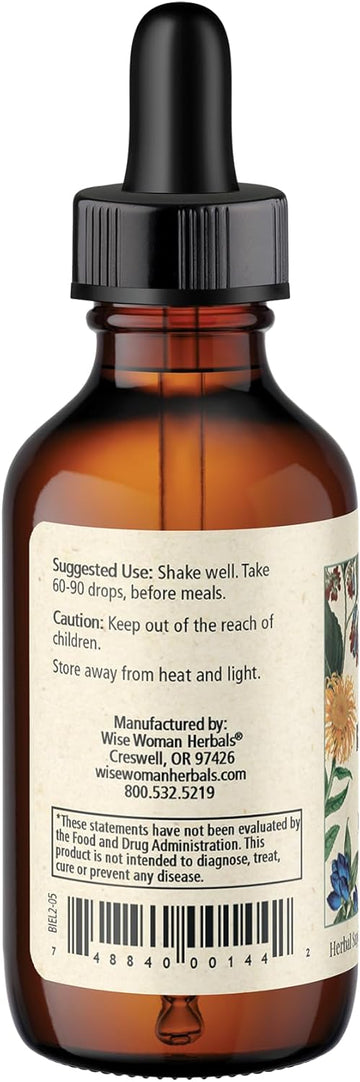 Wise Woman Herbals Bittersweet Elixir, Herbal Digestive Bitter Tonic, Stimulates Appetite & Healthy Digestion, Eases Bloating, Gas & Indigestion, Natural Liquid Extract, Pure Non-Gmo, 4 Fl Oz