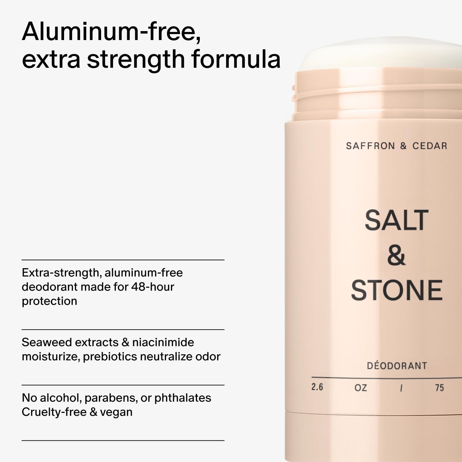 SALT & STONE Deodorant | Extra Strength Natural Deodorant for Women & Men | Aluminum Free with Seaweed Extracts, Shea Butter & Probiotics (Neroli & Basil) : Amazon.co.uk: Beauty