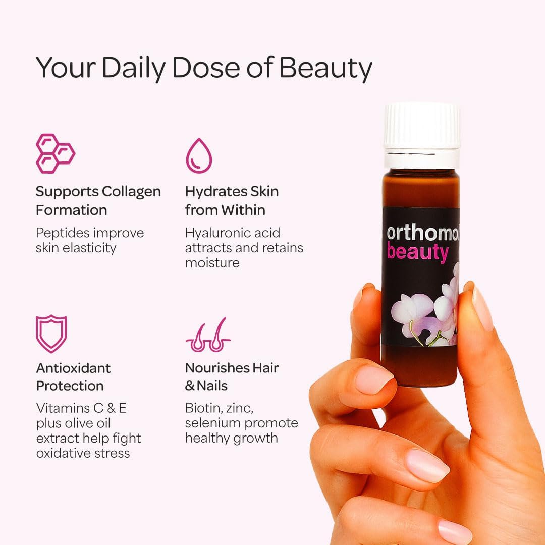 Buy Orthomol Beauty Vial - Liquid Women'S Beauty Supplement With Collagen Hydrolysate, Hyaluronic Acid, And Coenzyme Q10 For Hair, Skin, And Nail Health On  Free Shipping On Qualified Orders