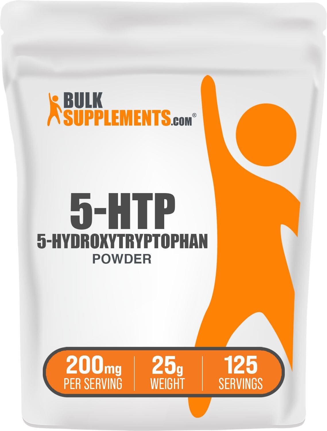 Bulksupplements.Com 5-Htp Powder - 5-Hydroxytryptophan, 5 Htp Supplement - 5-Htp 200Mg, Mood Support Supplement - Gluten Free, 200Mg Per Serving, 25G (0.88 Oz) (Pack Of 1)