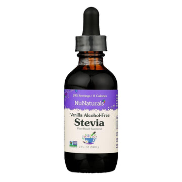 Nunaturals Liquid Stevia, Sugar-Free Sweetener, Plant-Based Sugar Substitute, Zero Calorie, Vanilla, Alcohol Free, 2 Oz