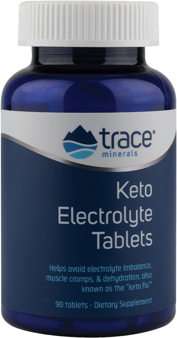 Trace Minerals | Keto Electrolyte Tablets | Helps Avoid Electrolyte Imbalance, Muscle Cramps, and Dehydration | Gluten Free, and Certified Vegan | 90 Tablets