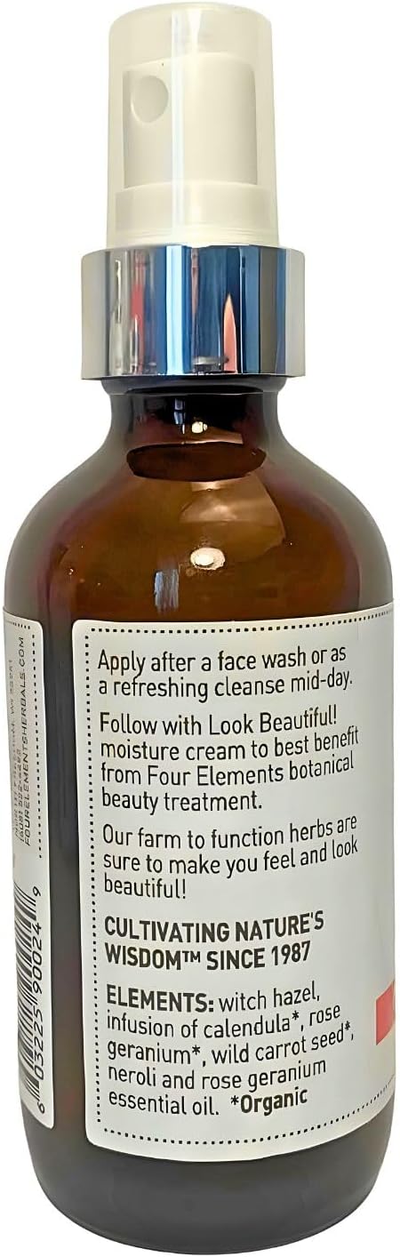Look Beautiful! Calendula Toner, 4 Fl Oz - 1St Place Winner In The Luscious Cream And Lotions Category At The International Herb Symposium Product Contest 2023