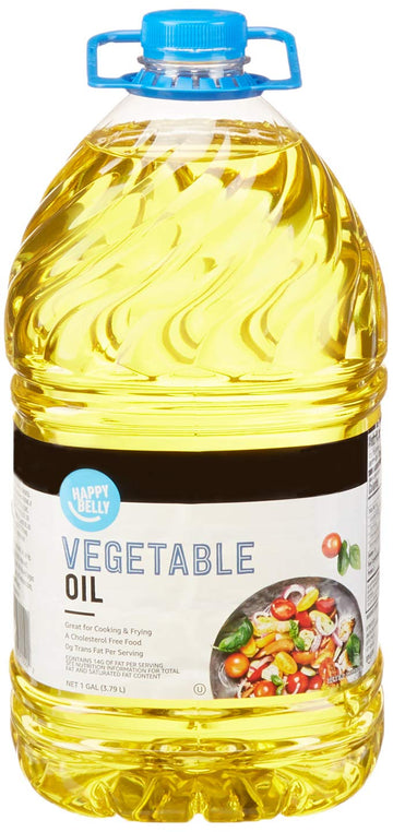 Amazon Brand - Happy Belly Vegetable Soybean Oil, 128 Fl Oz (Pack Of 1)