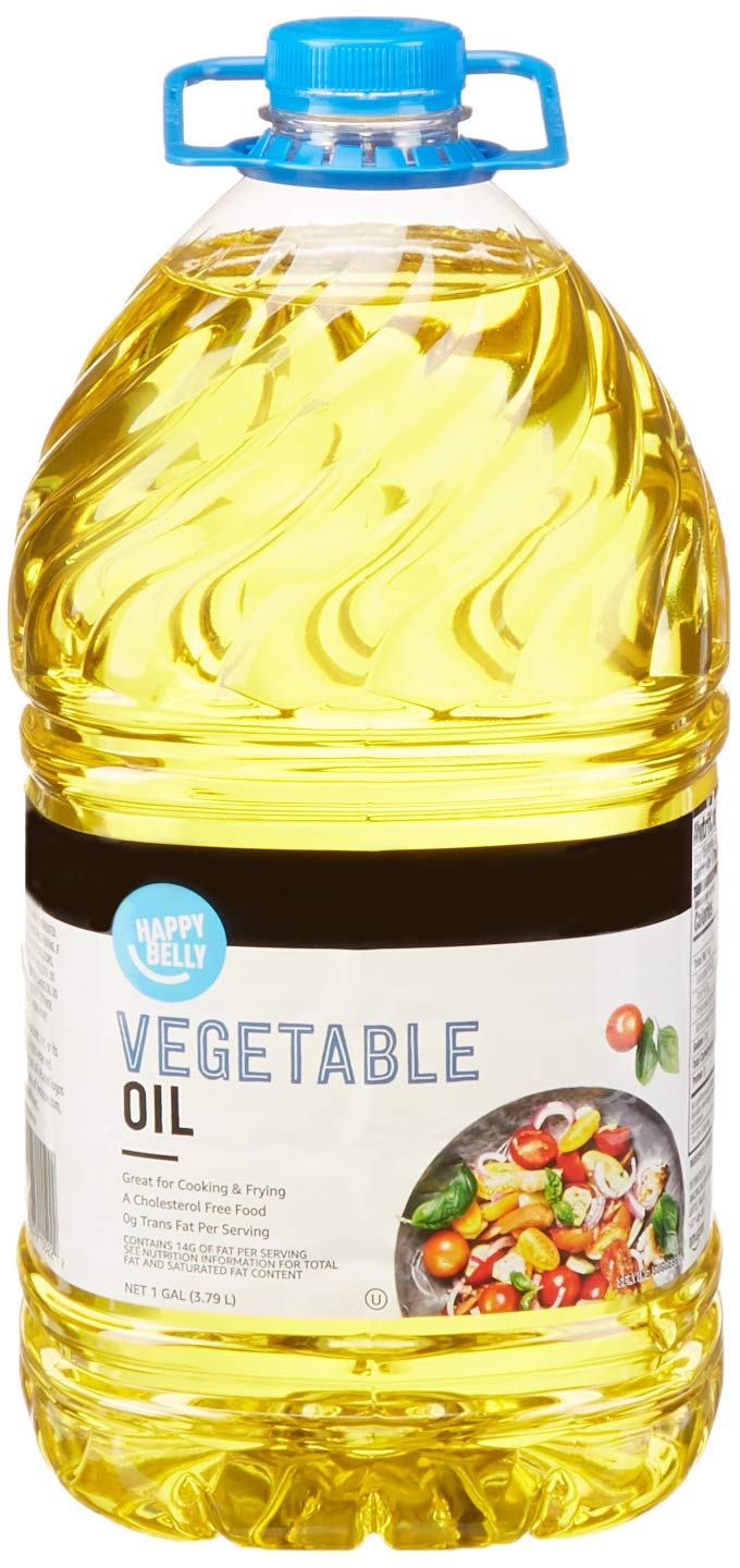 Amazon Brand - Happy Belly Vegetable Soybean Oil, 128 fl oz (Pack of 1)