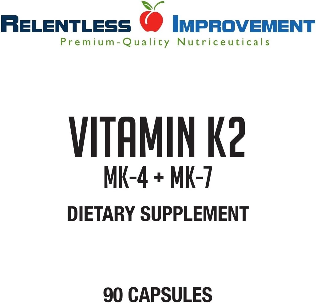 Relentless Improvement Vitamin K2 MK4 Plus MK7 Vegan Naturally-Derived