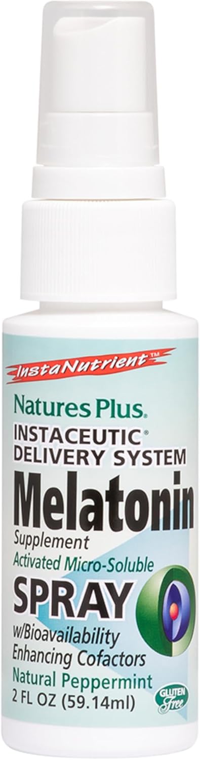 Natures Plus Melatonin Lipoceutical Spray - 1.5 Mg, 2 Fl Oz - Natural Peppermint Flavor - Sleep Support Supplement With Vitamin B6 And Vitamin E - Vegetarian, Gluten-Free - 80 Servings