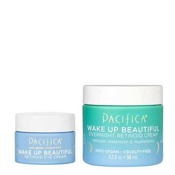 Pacifica Beauty, Wake Up Beautiful Overnight Retinoid Night Face + Eye Cream, Moisturizer for Dry and Aging Skin, Gentle for Sensitive Skin, Hyaluronic Acid + Melatonin, Clean, Vegan & Cruelty Free : Beauty & Personal Care