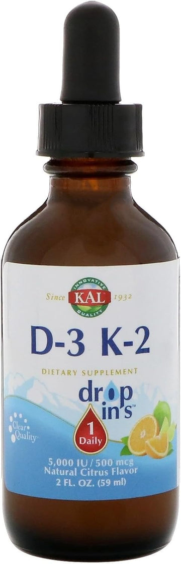 Kal 5000 Iu D-3 K2 Citrus Dropins, 2 Fluid Ounce