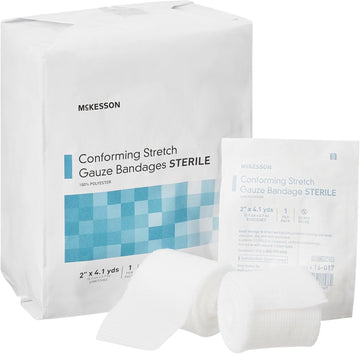 Mckesson Conforming Stretch Gauze Bandages, Sterile, 2 In X 4 1/10 Yd, 12 Count