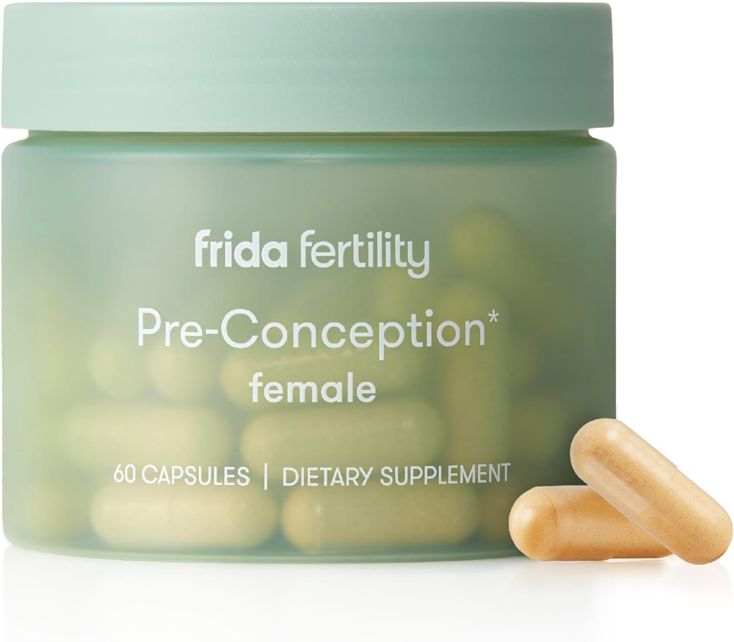 Frida Fertility Pre-Conception Fertility Supplement For Women | Daily Vitamins & Minerals, Folic Acid, Inositol, Coq10, Support Egg Function, Regular Menstrual Cycle | 60 Capsules, 30 Day Supply