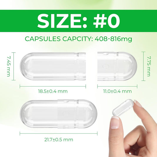 Size 0 Capsules Empty Vegan Plant Based Clear (5,000 Count) Gluten Free, Non-Gmo, Halal Certified Pill Caps Filling Kit With 2 Spoons For Vegetarian Diy Your Own Supplements