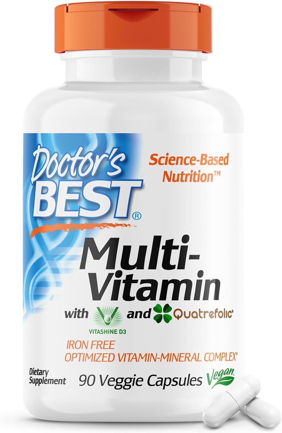 Doctors Best Multi-Vitamin Mineral Complex, Comprehensive Health Support, Non-Gmo, Gluten Free, Vegan 90 Veggie Capsules