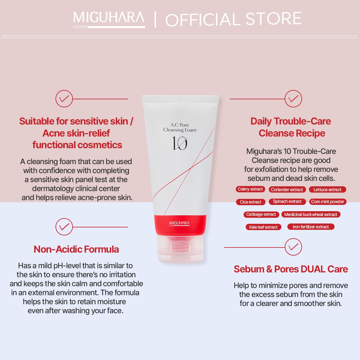 A.C Pore Cleansing Foam | Korean Skincare Face Wash (120Ml/4.05 Fl. Oz.) : Beauty & Personal Care