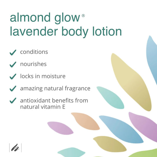 Home Health Almond Glow Body Lotion, Lavender - 8 Fl Oz - Moisturizes & Revitalizes The Skin - Includes Vitamin E + Peanut, Olive & Lanolin Oils - Non-Gmo, Vegetarian Friendly