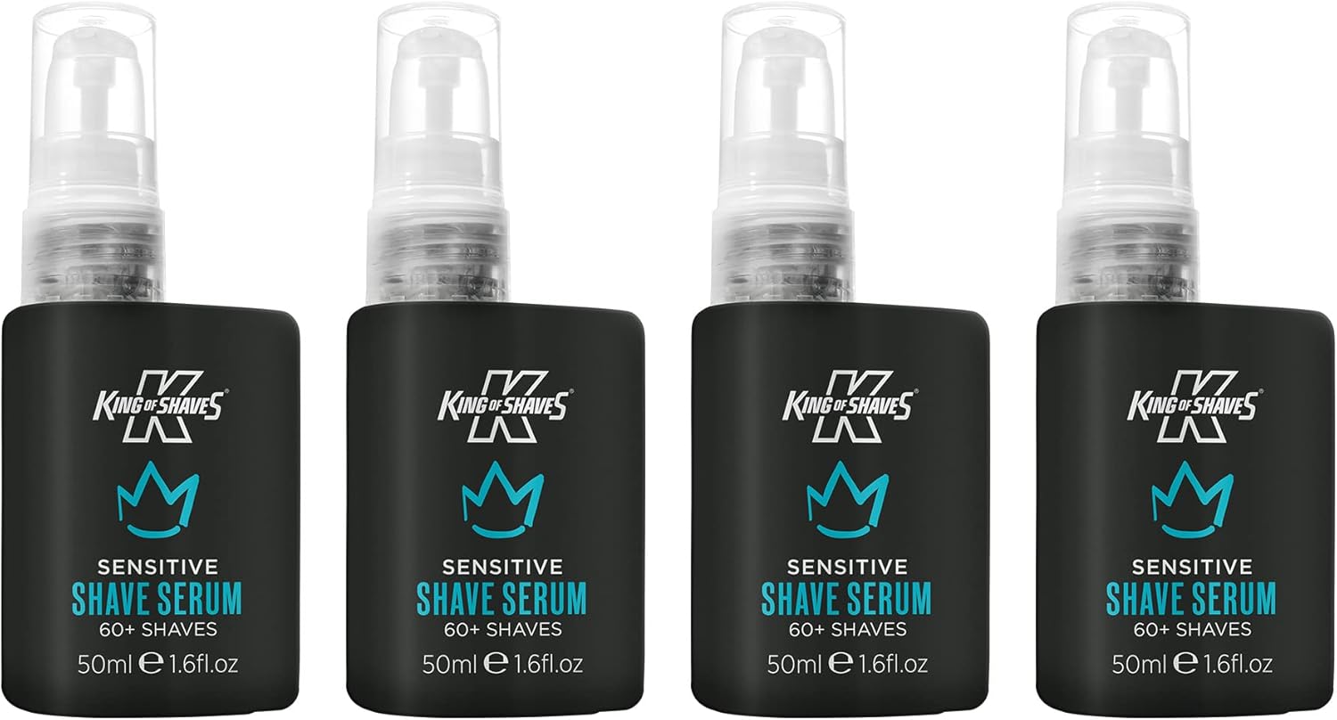 King Of Shaves Advanced Sensitive Shaving Face Serum For Men, Shaving Gel Oil Men, Pre Shave Face Serum, 4X50Ml