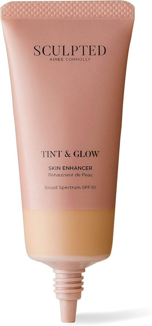 Tint & Glow Hydrating Moisturising Skin Enhancer From Sculpted By Aimee (Deep Tan 8.0) – 45Ml Cruelty-Free Moisturising & Tinted Skin Booster With Spf 30 And Blue Light Protection